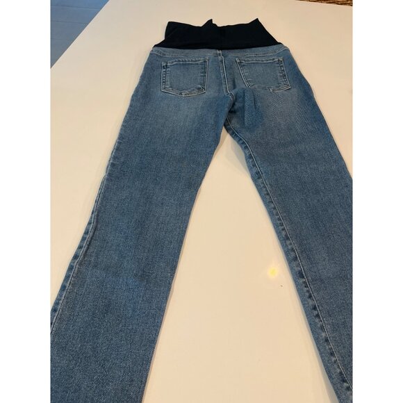 Maternity Jeans With Stretchy Black Waistband By JustUSA Size 10 Light Blue Deni - Picture 6 of 7